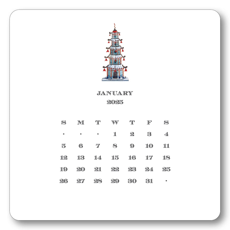 2025 Chinoiserie Calendar with Easel