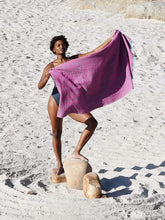Load image into Gallery viewer, Cotton Beach Towel, Fuchsia
