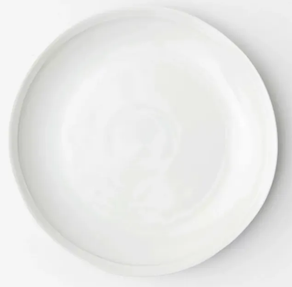 White Stoneware Dinner Plate