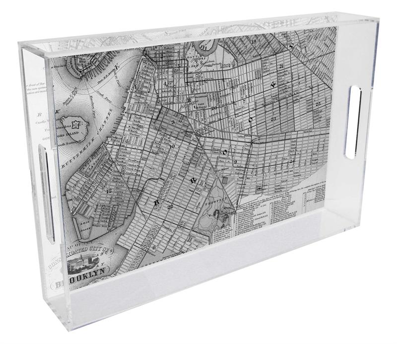 Map of Brooklyn Lucite Tray