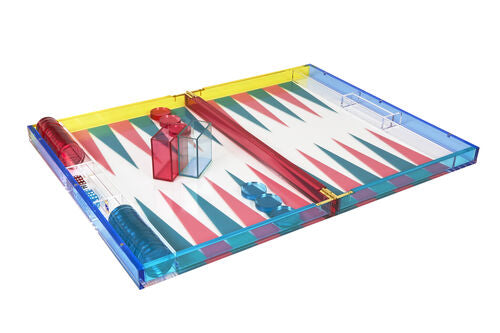 Turquoise and Pink Backgammon Set