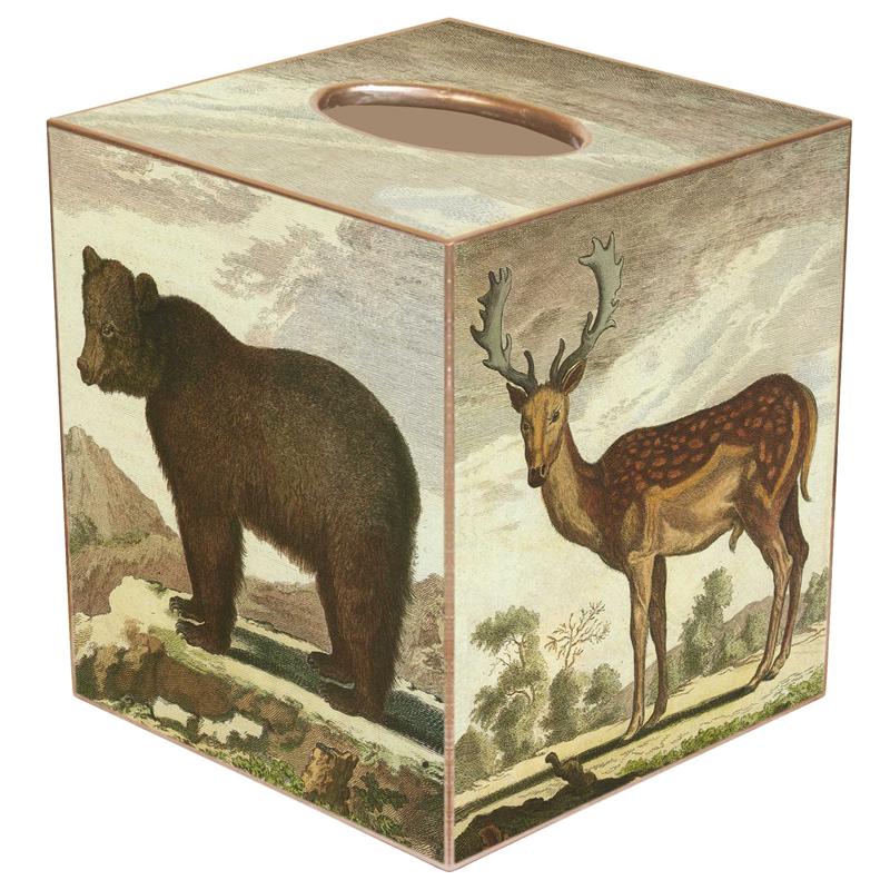 Black Bear and Deer Tissue Box Cover