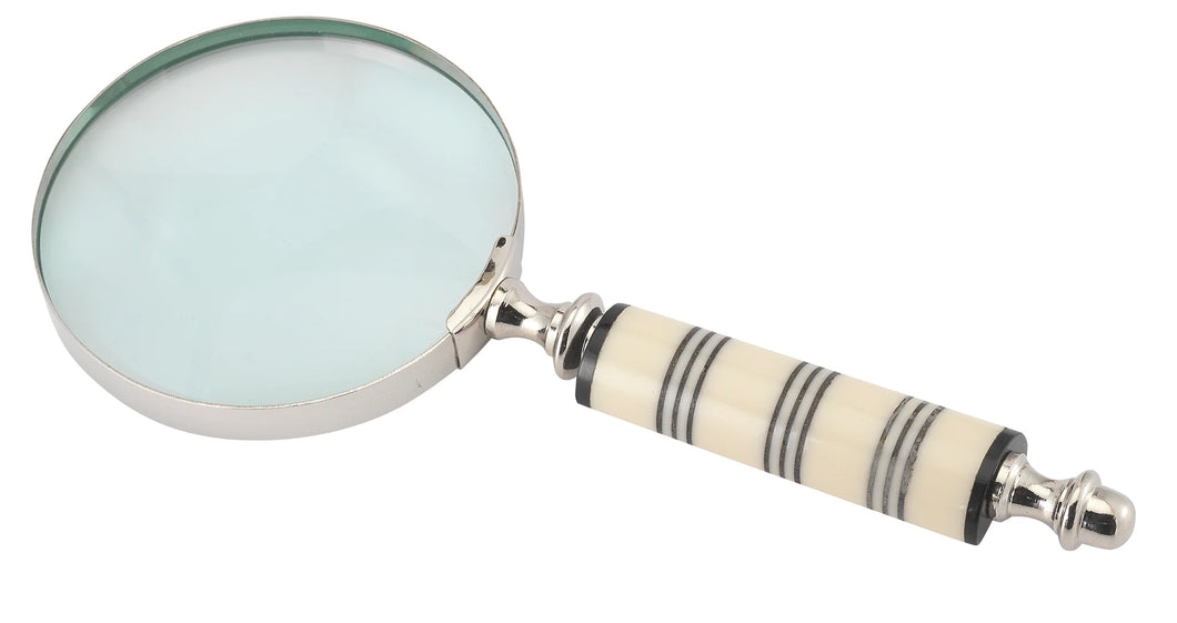 Magnifier with Striped Bone Handle