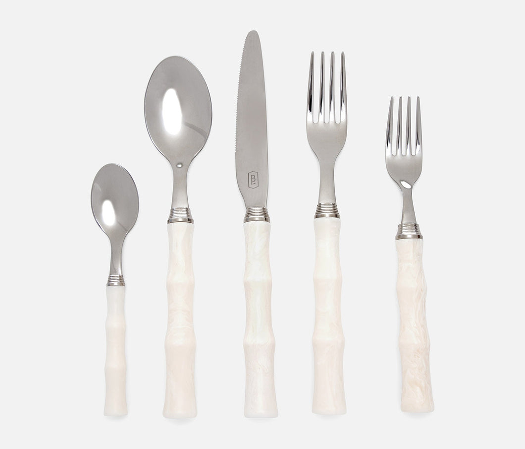 5 piece Ivory Acrylic Flatware