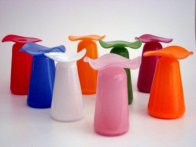 Handblown Ruffle Bud Vase