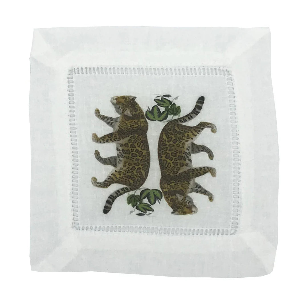 Leopard Seeing Double Cocktail Napkin