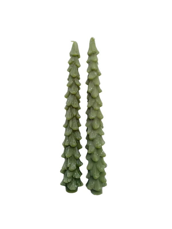 Pair of Light Green Tree Tapers