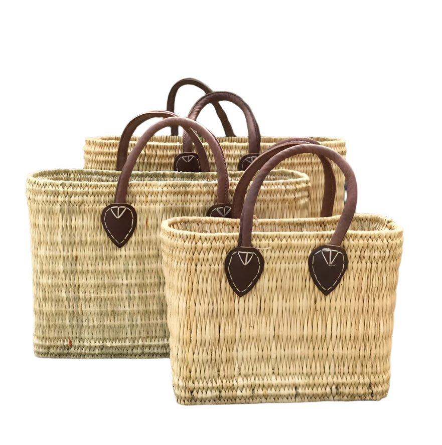 Market Tote with Leather Handles