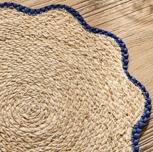 Load image into Gallery viewer, Set of 4 Navy Scalloped Edge Placemats
