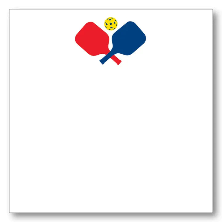 Blue and Red Pickleball Paddle Note Block