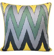 Load image into Gallery viewer, Embroidered Ikat Pillow
