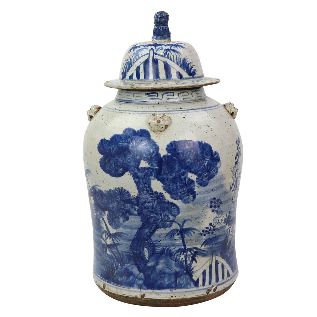 Temple Jar with Pine Motif