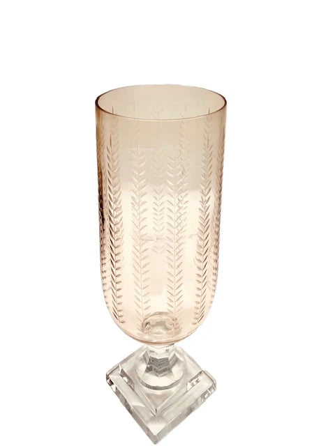 Pair of Pink Glass Hurricanes