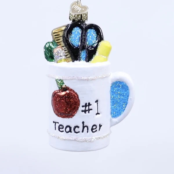 #1 Teacher Mug Ornament