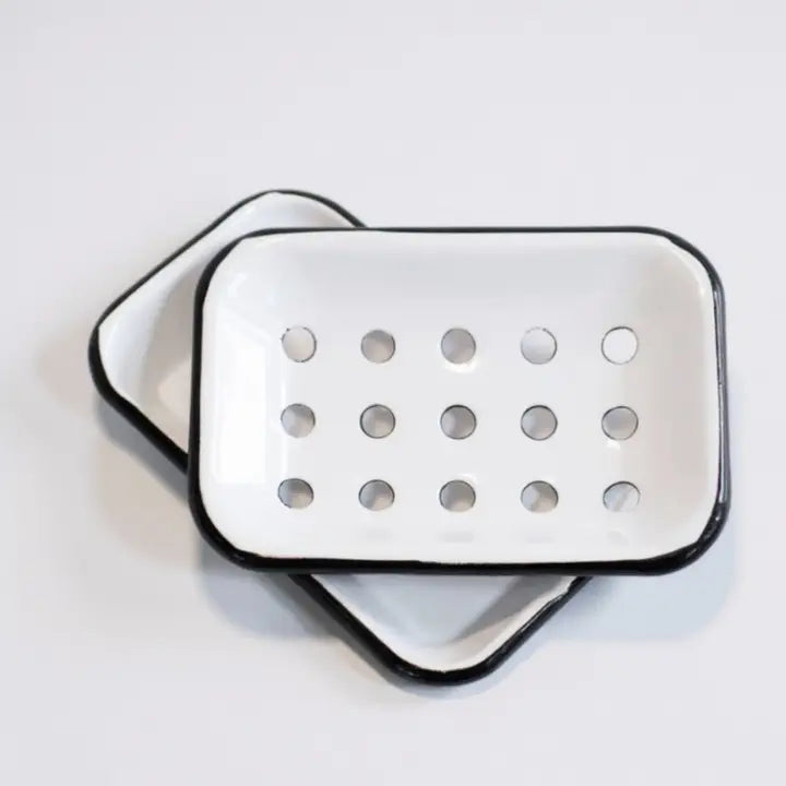 Enamel Soap Dish in White