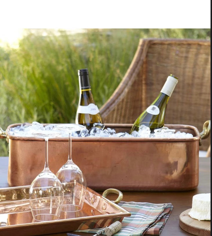 Copper Rectangular Wine Tub