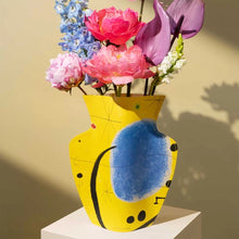 Load image into Gallery viewer, Yellow Paper Vase with art by Joan Miró
