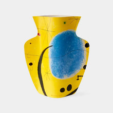 Load image into Gallery viewer, Yellow Paper Vase with art by Joan Miró
