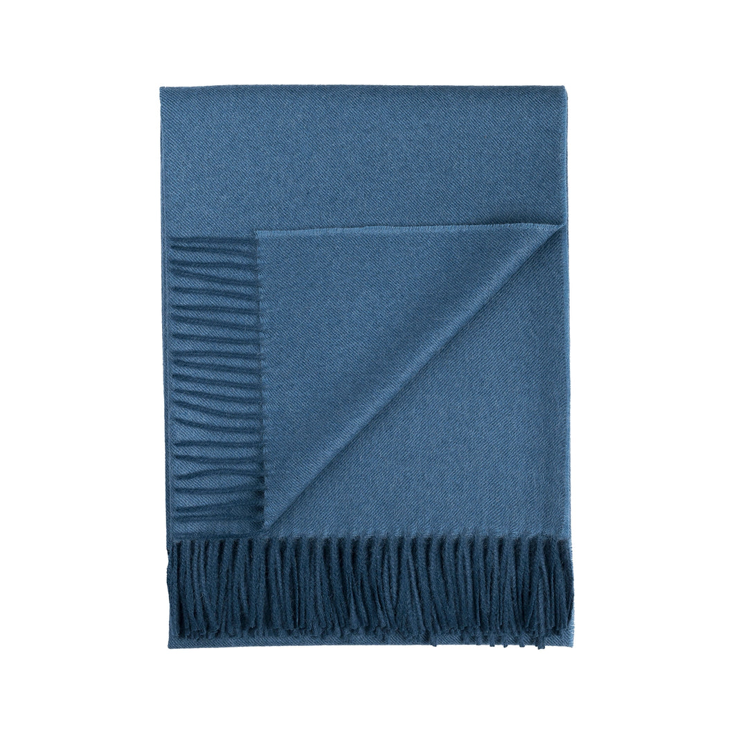 Baby Alpaca Throw in Blue Jean