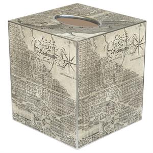 Map of Washington DC Tissue Box Cover