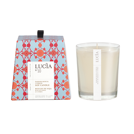 Damask Rose and Cypress Soy Candle Small