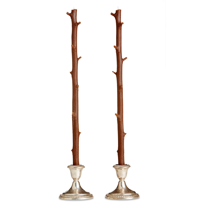 Stick Candle Pair Honeysuckle Brown