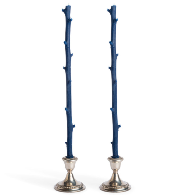 Stick Candle Pair Dark Blue