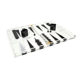 Black Lucite Backgammon Set