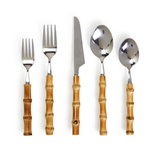 Load image into Gallery viewer, 20 Piece Bamboo Flatware Set
