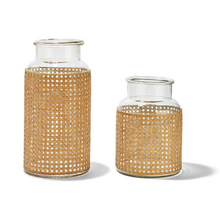 Load image into Gallery viewer, Glass Jar with Cane Detailing
