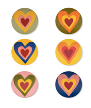 Load image into Gallery viewer, Set of Six Heart Cork-based Coasters
