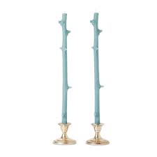 Stick Candle Pair Light Blue